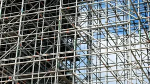Scaffolding structure on building in Brooklyn