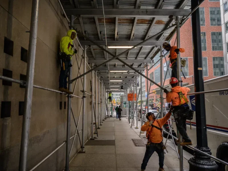 Sidewalk shed installation nyc